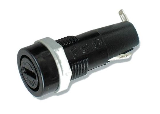 kwaliteit  Slotted Cap Fingergrip Shock-Safe Vertical Mount PCB Fuse Holder H3-02 10A 250VAC For 5x20mm Cylindrical Glass Tube Fuse fabriek