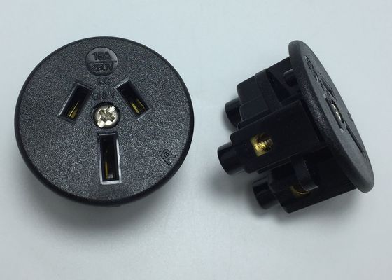 Ingezetene Internationale AC Elektro de Contactdoosafzet 3 Pool 15 Ampère 250VAC van de Vergaarbak Thermoplastische 94V-2 Australië Macht
