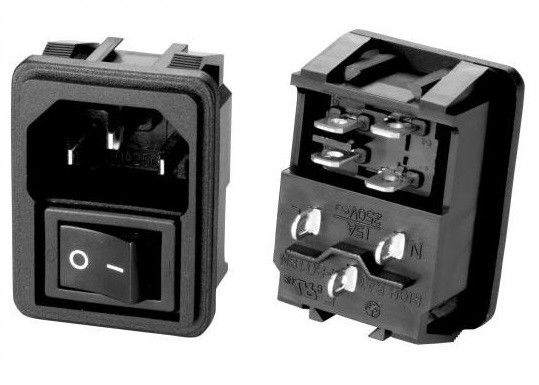 CEI 60320 van de Wisselstroomstoppen van C14 3PIN ElektroVrouwelijke de Contactdozen15a 250V AC Schroef zet met AAN-UIT- Schakelaar op