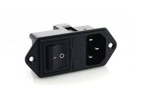 CEI 60320 van de Wisselstroomstoppen van C14 3PIN ElektroVrouwelijke de Contactdozen15a 250V AC Schroef zet met AAN-UIT- Schakelaar op