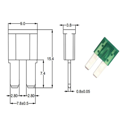 MICRO2 Automotive Blade Fuses 32V 10A Rood Voor Ford Kraan Adapter Mini Blade Fuse Holder
