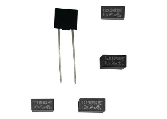 CCC CQC PSE Radiale Leaded Doosvormige Langzame de Slag Miniatuurzekering MST 002 2A 250VAC 300V 400V 8.35x7.7mm van PCB