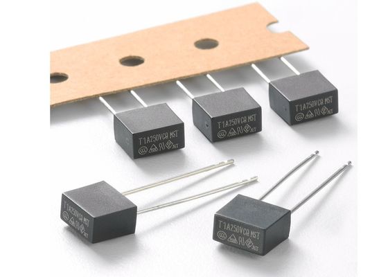 CCC CQC PSE Radiale Leaded Doosvormige Langzame de Slag Miniatuurzekering MST 002 2A 250VAC 300V 400V 8.35x7.7mm van PCB